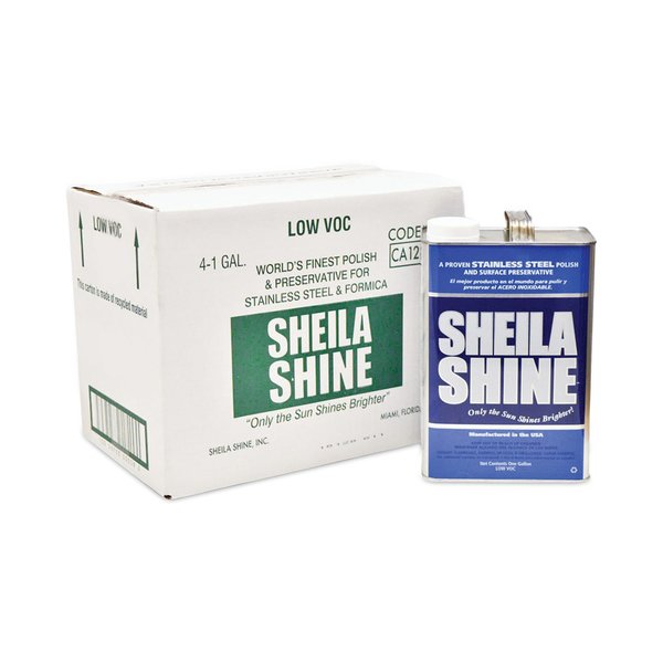 Sheila Shine Low VOC Stainless Steel Cleaner and Polish, 1 gal Can, PK4 SSCA128